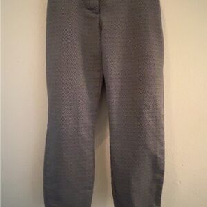 14 - L Women’s Black and White Check Miki Cropped Button Hem Pants